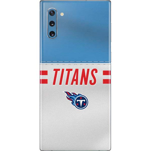 NFL Tennessee Titans White Striped Galaxy Note 10 Skin